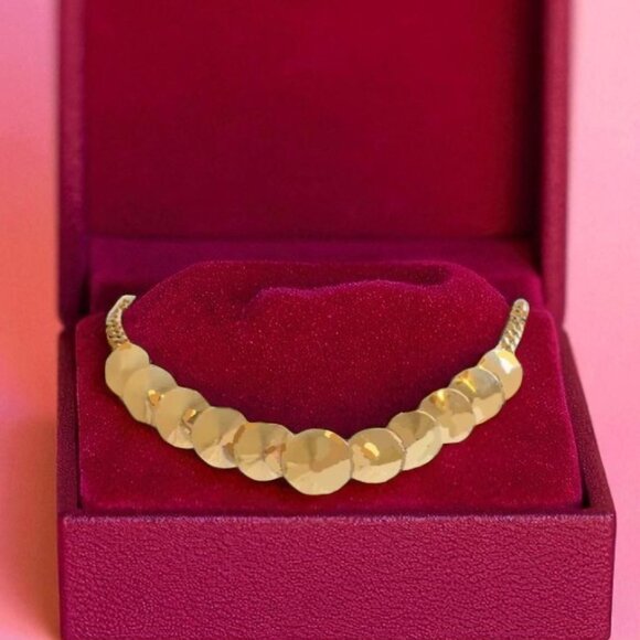 Sugar Fix Gold-Tone Circle Disc Adjustable Choker Necklace - Picture 1 of 4